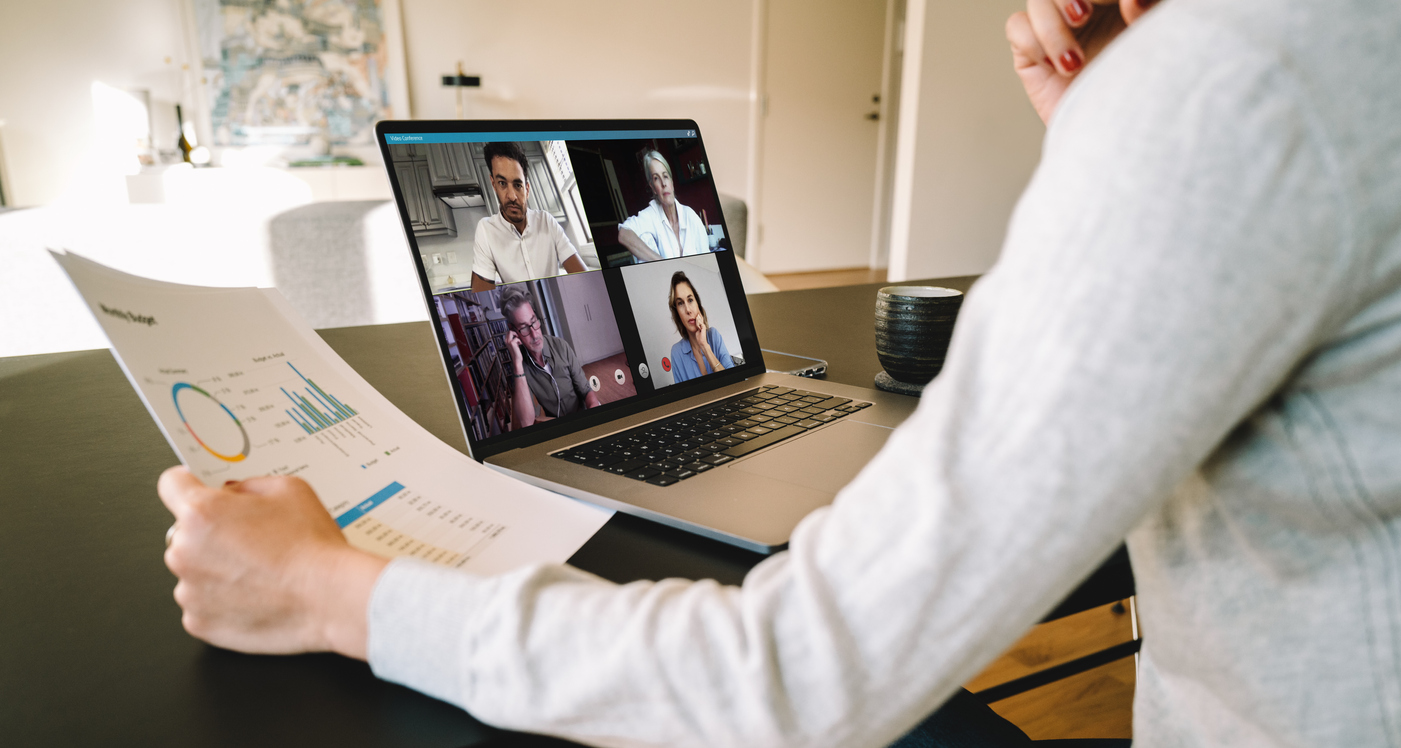 Business team working remotely