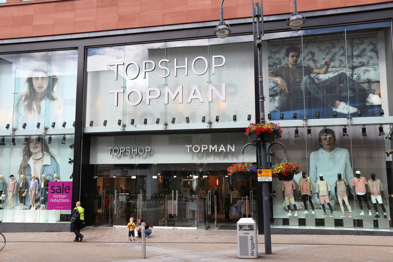 Topshop Topman in Leeds, UK