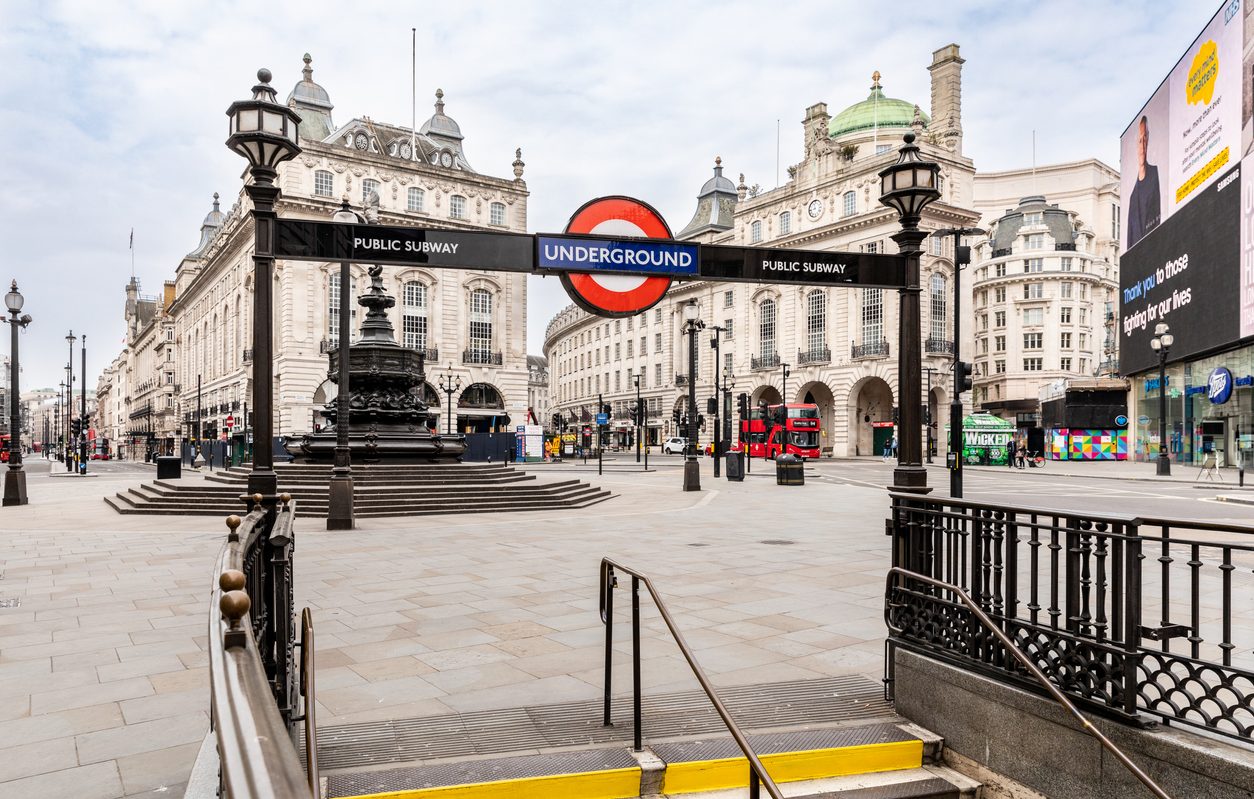 London Piccadilly Circus during lockdown