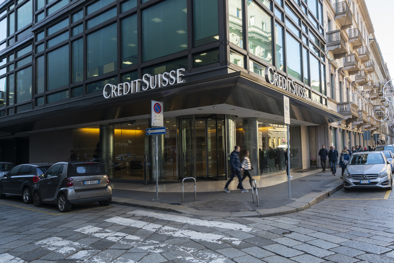 Credit Suisse branch headquarters in Milan, Italy