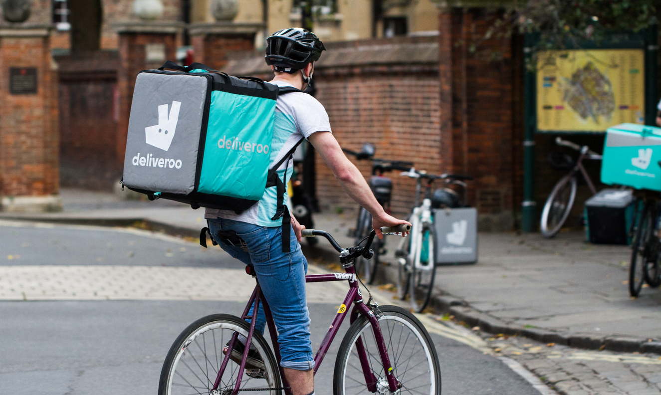 Deliveroo rider in York, UK