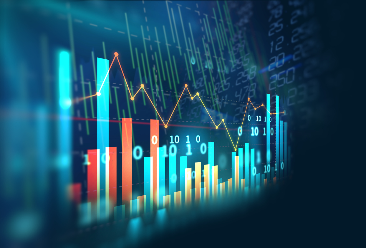 Stock market investment graph