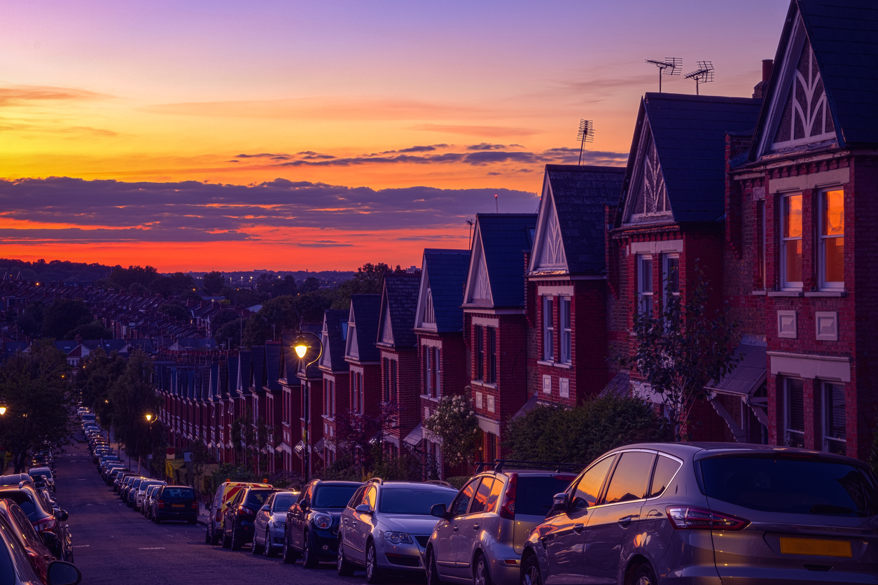 Terraced houses, North London, UK.