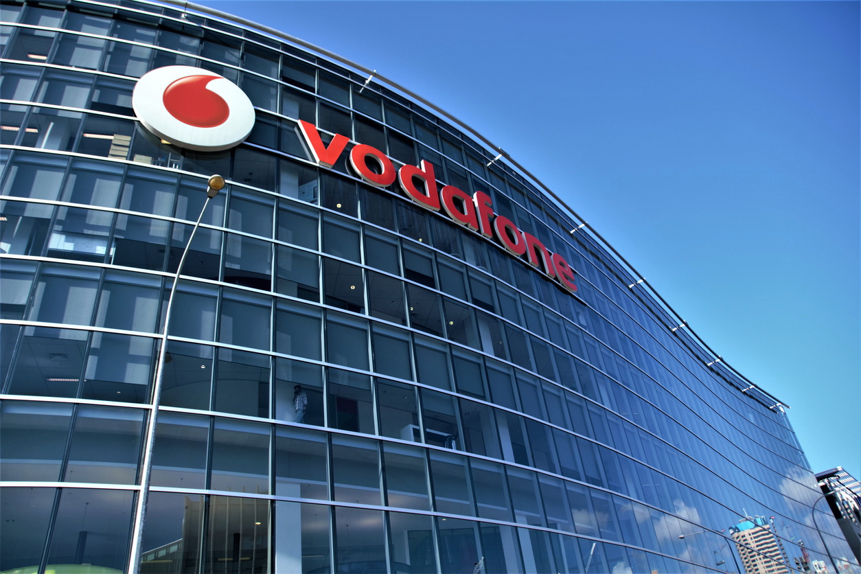 Vodafone building against blue sky