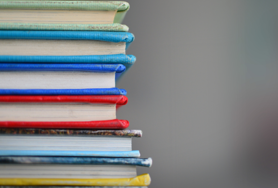 Colourful pile of books