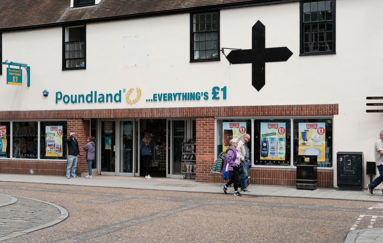 Poundland Supermarket in Saint Ives, Cambridgeshire