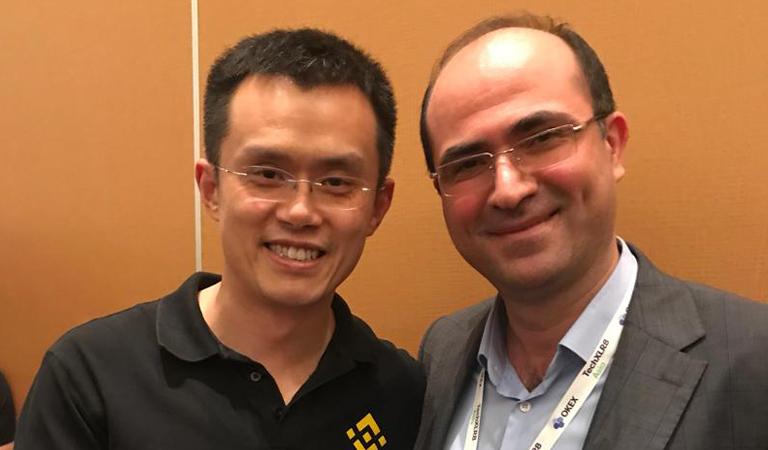 Ali Mizani Oskui with Changpeng Zhao, CEO of Binance