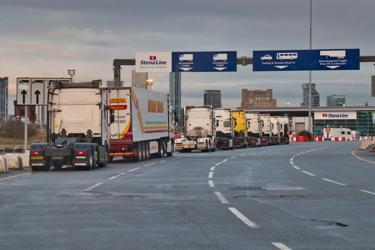 Lorries at UK border