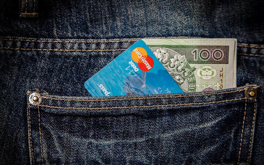 Credit card in back jean pocket