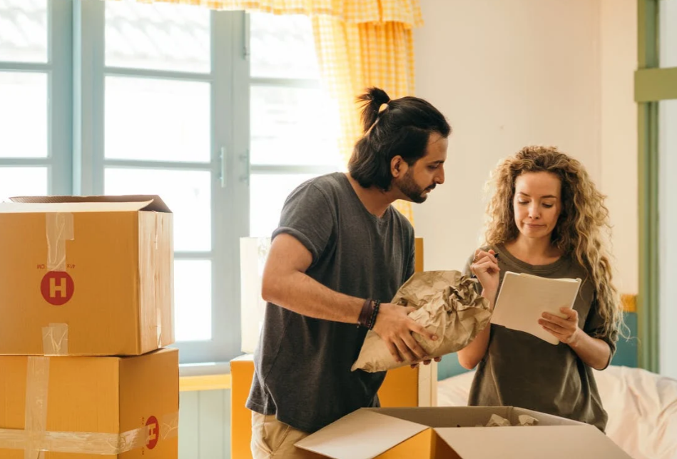 Couple moving house