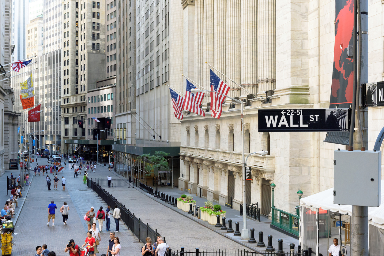 The New York Stock Exchange on the Wall street.