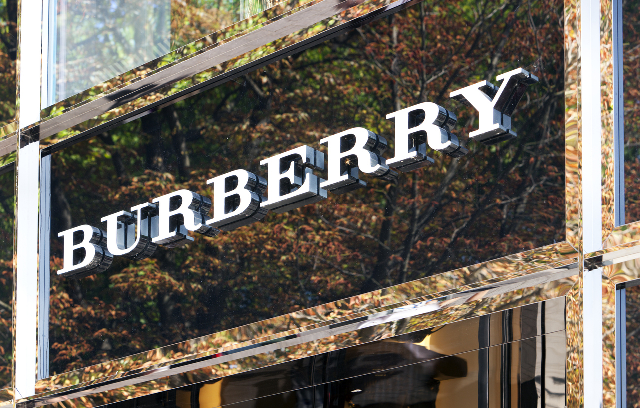 Burberry logo at store entrance