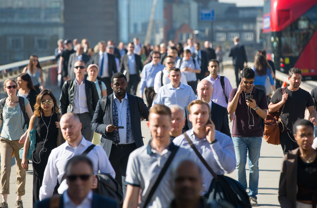 Commuters in London, UK.