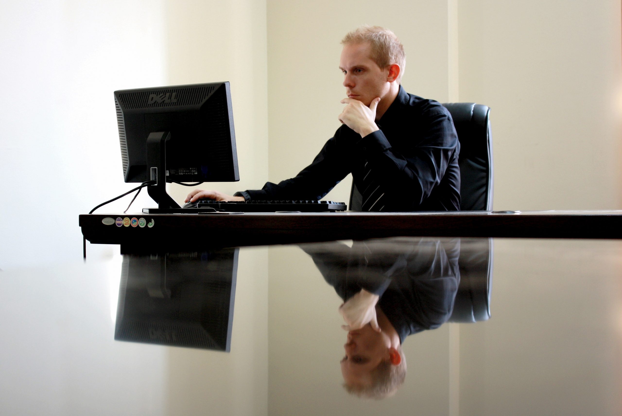 Business owner at desk