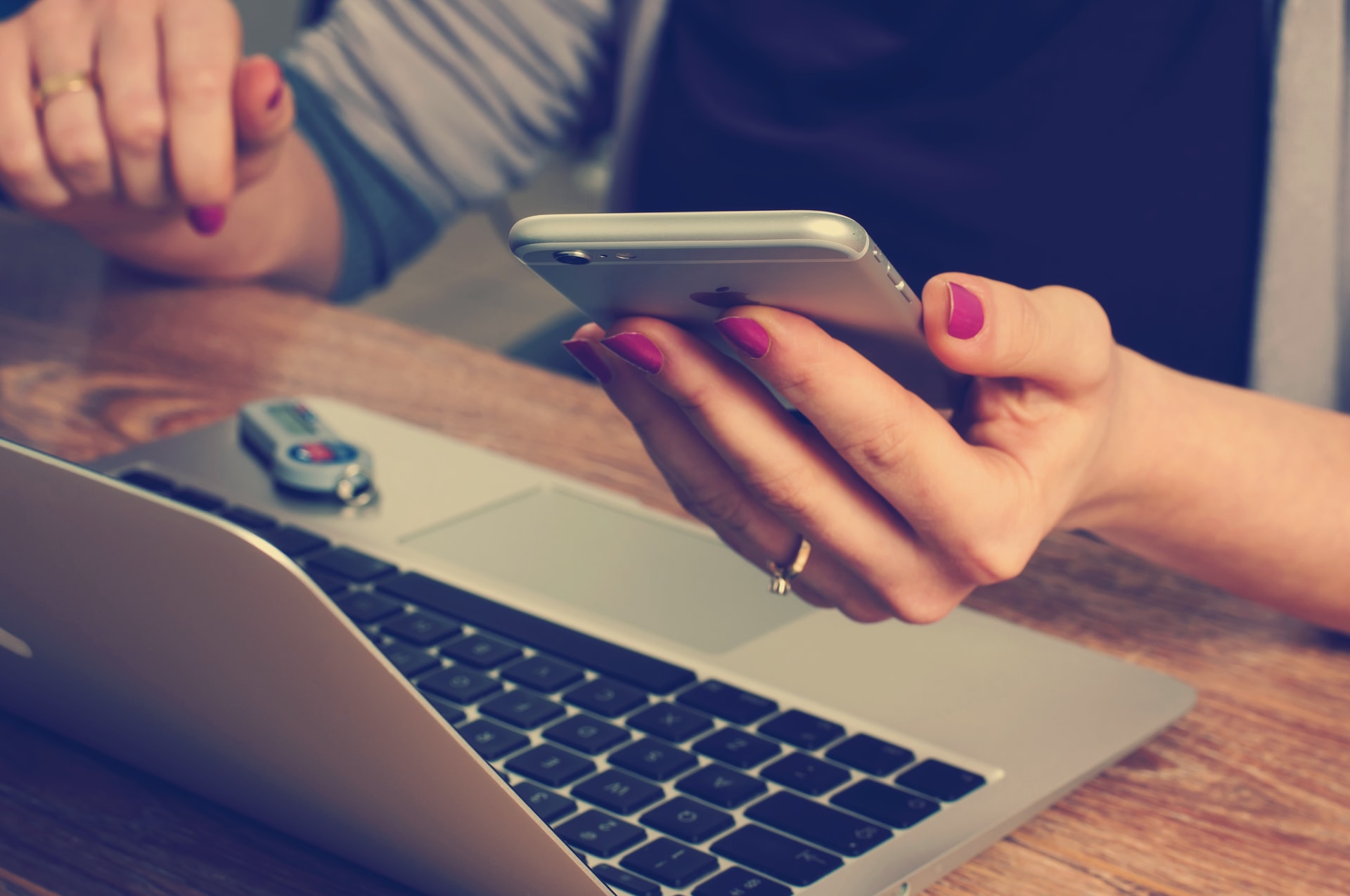 Woman using finance app