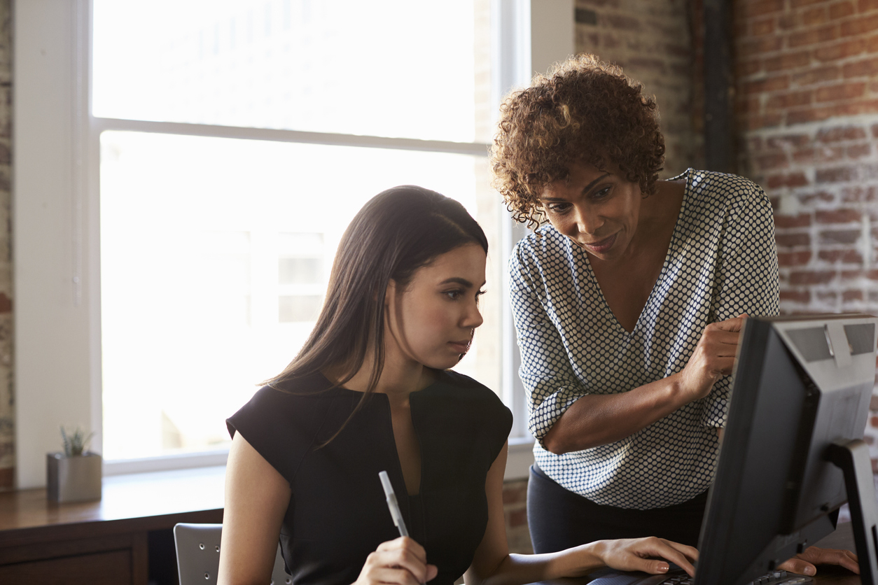 Woman training intern