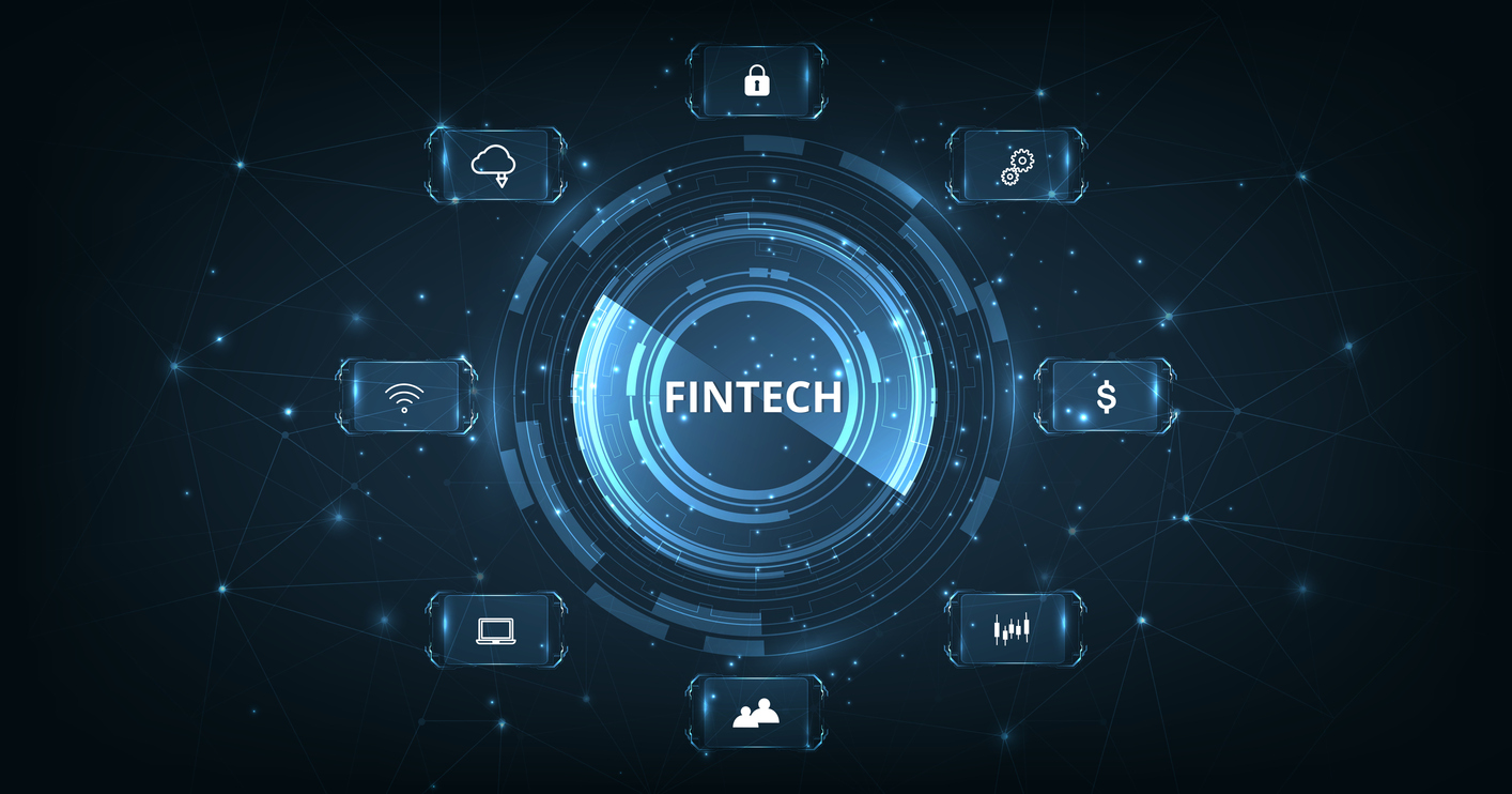 concept of financial technology,banking and money transaction.