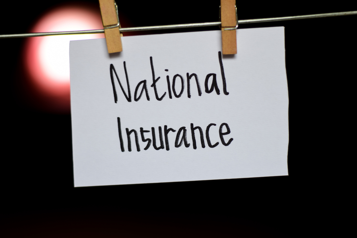 national insurance handwriting on paper.