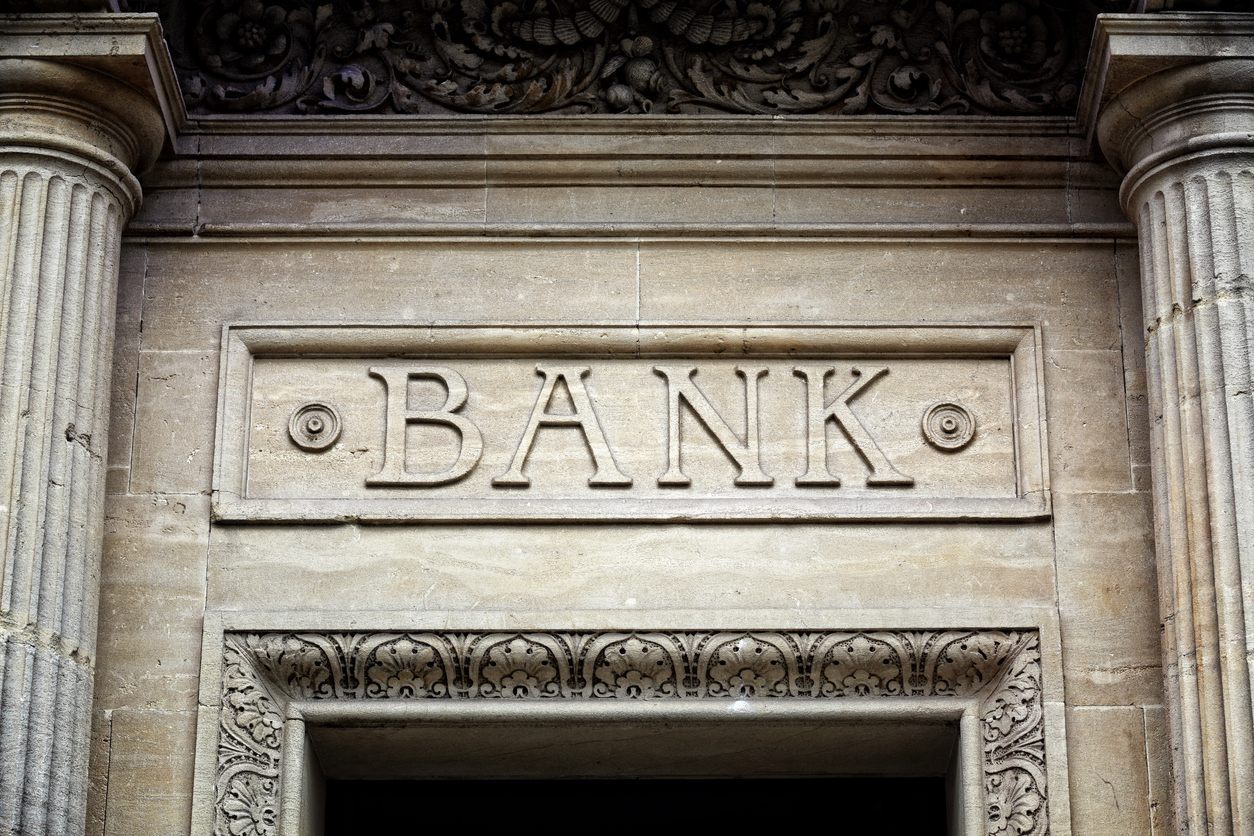 bank sign on building