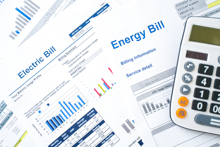 electric bill statement and home energy consumption