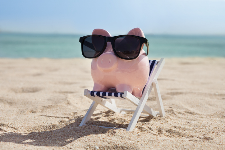 piggy bank with sunglasses