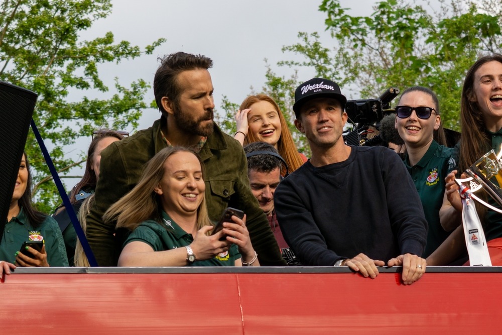 wrexham,,wales, ,02.05.2023:,ryan,reynolds,and,rob,mcelhenney,on