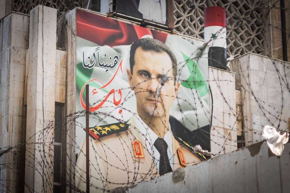 damascus,,syria, ,may,,2023:,poster,with,syrian,president,bashar