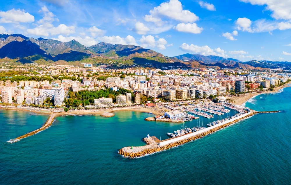 marbella,marina,aerial,panoramic,view.,marbella,is,a,city,in