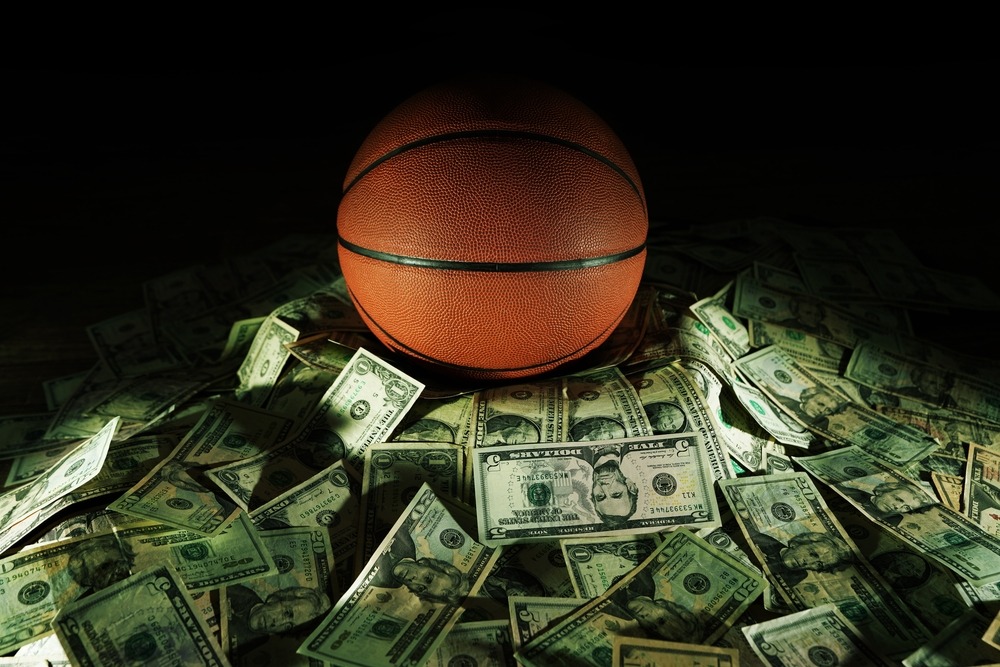 basketball,on,a,pile,of,cash, ,money,and,betting