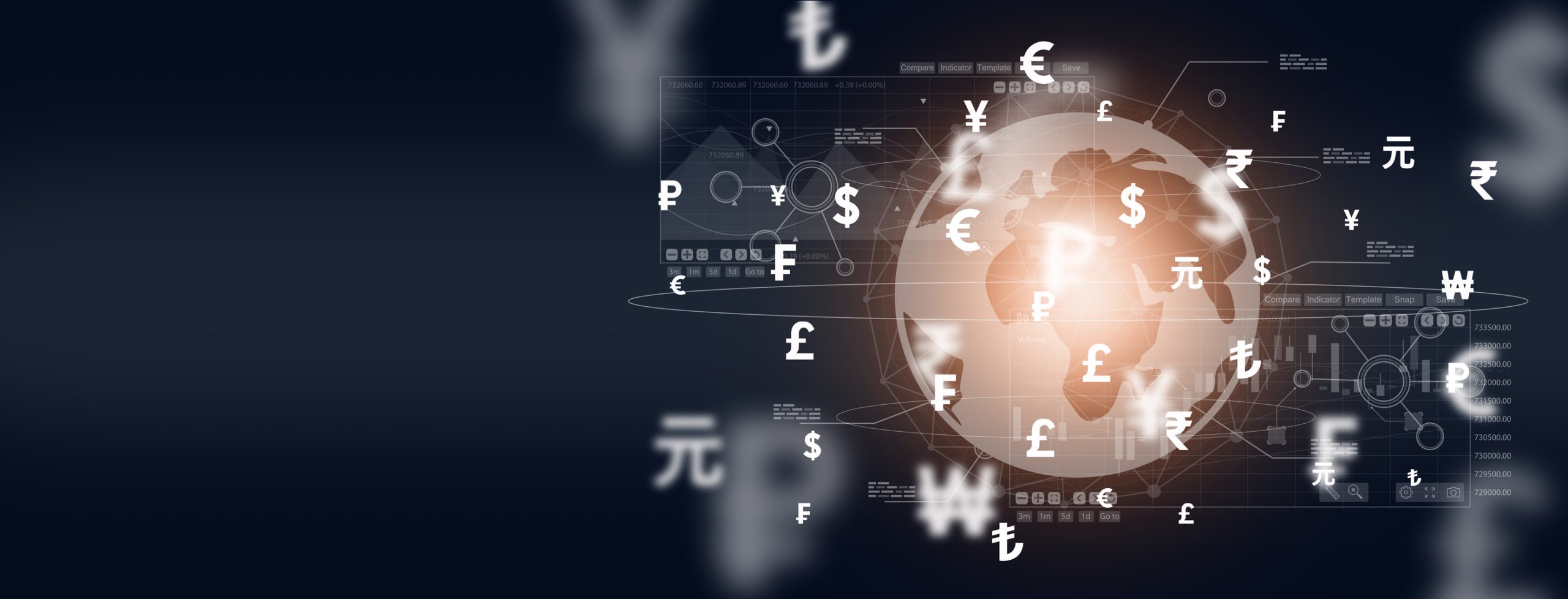 finance technology around the globe: currency exchange, money transaction or movement, fintech, cryptocurrency, electronic money, cashless payments, and modern monetary theory, mmt