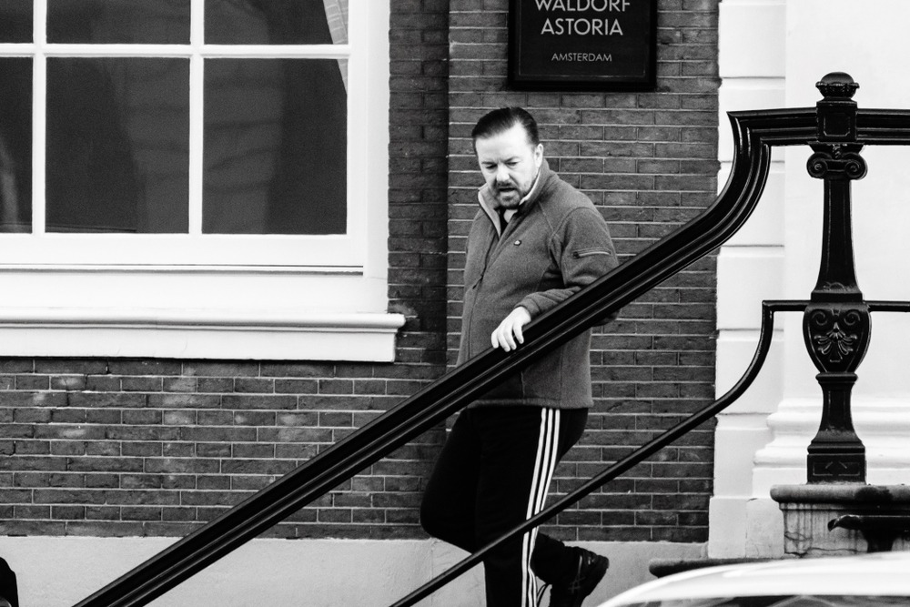 amsterdam,the,netherlands, ,february,15,,2018:,ricky,gervais,visiting