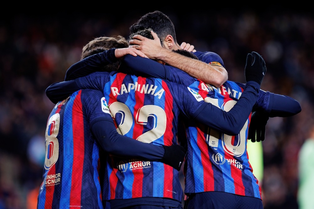 barcelona, ,jan,23:,barcelona,players,celebrate,a,goal,during