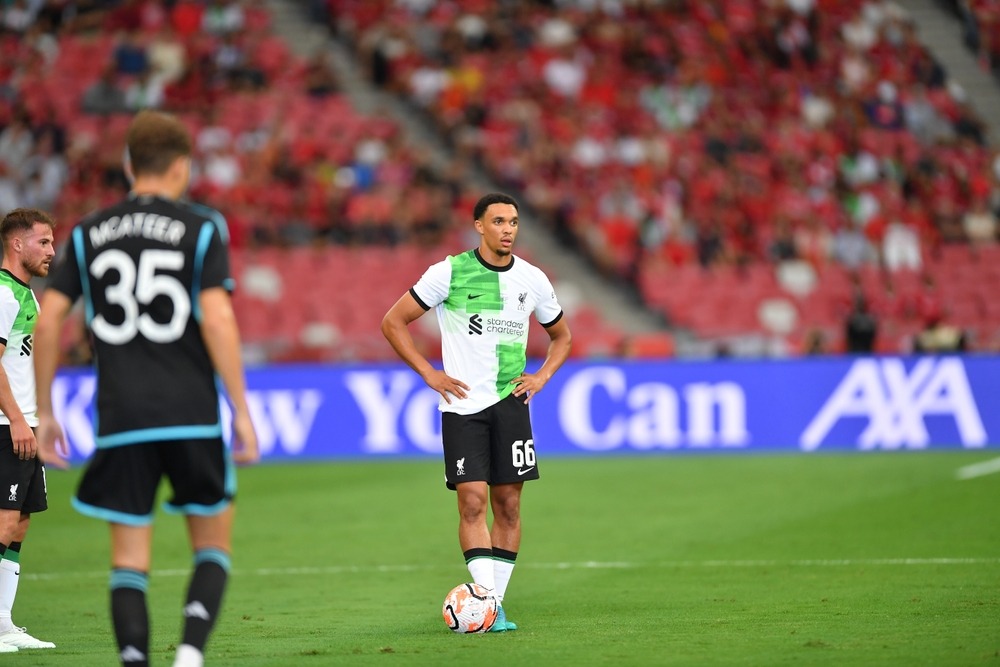 kallang singapore:30jul2023 trent,alexander arnold,#66,player,of,liverpool,in,action,during,festival