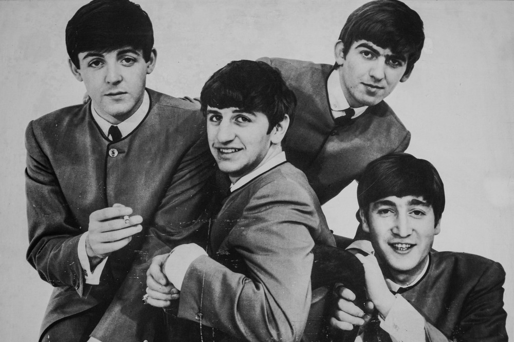 vintage,photo,portrait,of,the,beatles,musical,band,group.,old