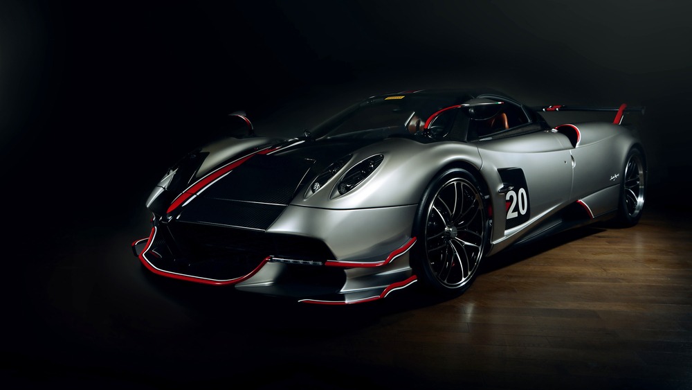 pagani,huayra,roadster,bc,,shot,under,studio,lighting,against,a