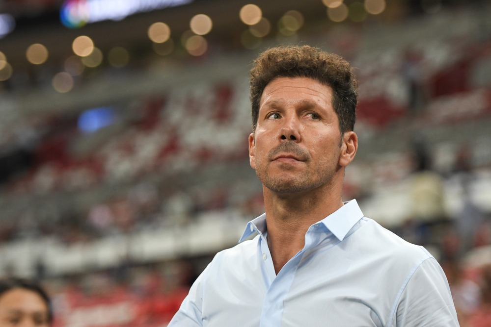 kallang singapore 30jul2018:diego,simeone,head,coach,of,atletico,madrid,in,action,during