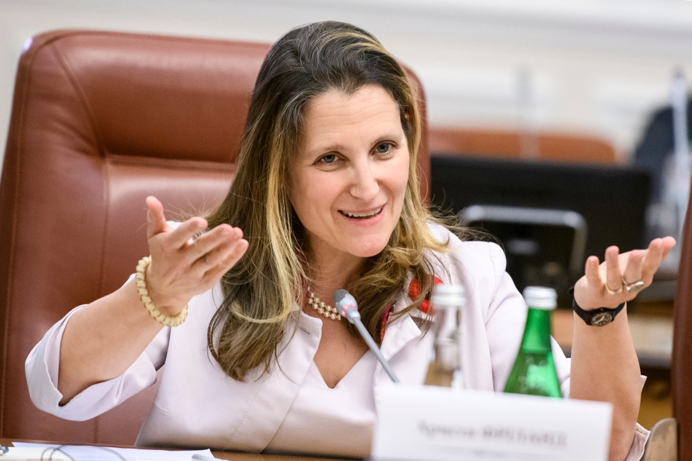 canada's,minister,of,foreign,affairs,chrystia,freeland,during,visit,to