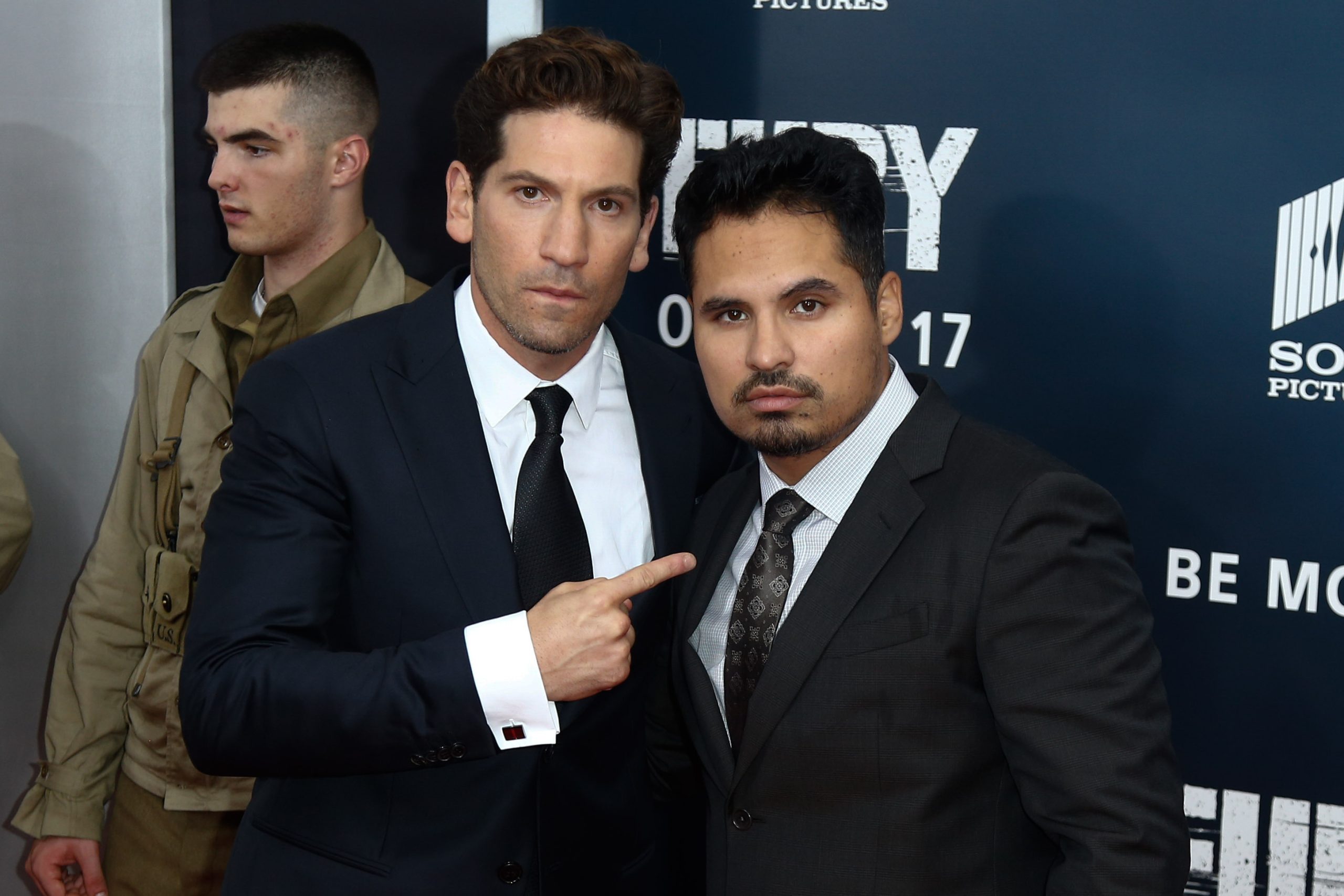 new,york oct,15:,actors,jon,bernthal,(l),and,michael,pena